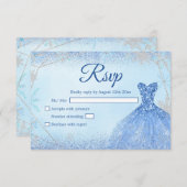 ダスティブルーシルバークリスマススノーフレークキンセアニラ 出欠カード (正面/裏面)