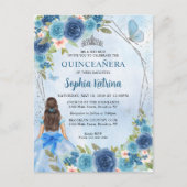 ダスティブルーシルバーグラムフローラプリンセスキンセアニラ インビテーションポストカード (正面)