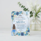 ダスティブルーシルバーグラムフローラプリンセスキンセアニラ インビテーションポストカード (スタンド正面)
