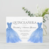 ダスティブルーシルバーグリッターガウンツインキンセアニェラ 招待状 (スタンド正面)