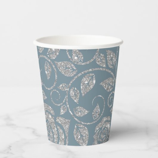 ダスティブルーシルバーグリッターフローラ 紙コップ (正面)