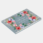 ダスティブルーシルバーグリッター水彩フローラ ゲストブック (コーナー)