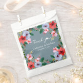 ダスティブルーシルバーグリッター水彩フローラ フェイバーバッグ (クリップ留めされた状態)