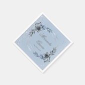 ダスティブルーシルバージオメトリックフローラブライダルシャワー スタンダードカクテルナプキン (角)