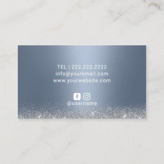 ダスティブルーシルバードリップスメイクアップアーティストヘアサロン 名刺 (裏面)