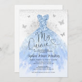 ダスティブルーシルバードレスミクリンスキンセアニラ 招待状 (正面/裏面)