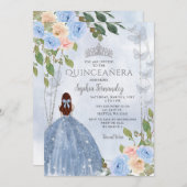 ダスティブルーシルバーフローラプリンセスキンセアニラ 招待状 (正面/裏面)