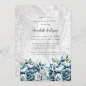 ダスティブルーシルバーブーケバチェロレッテ 招待状 (正面/裏面)
