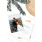 ダスティブルーシルバーレース結婚ズサンキューカード サンキューカード