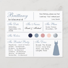 ダスティブルーシルバー花嫁メイド情報カード