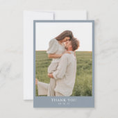 ダスティブルーシンプルクラス2結婚写真 サンキューカード (正面)