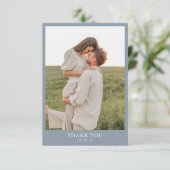 ダスティブルーシンプルクラス2結婚写真 サンキューカード (スタンド正面)