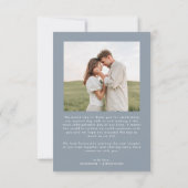 ダスティブルーシンプルクラス2結婚写真 サンキューカード (裏面)