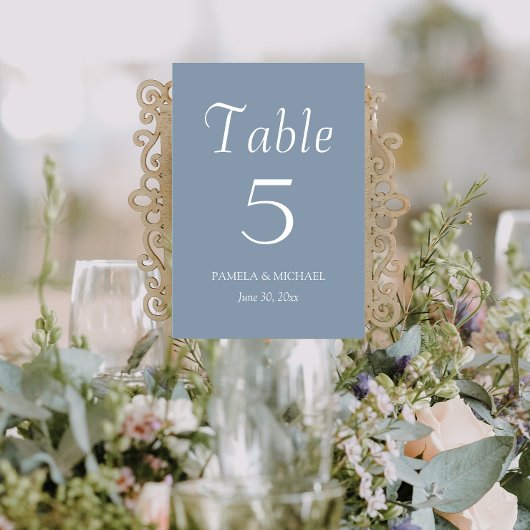 ダスティブルーシンプルスタイル結婚ズ テーブルナンバー