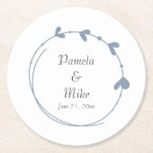 ダスティブルーシンプルハートリース結婚ズ ペーパーコースター (正面)