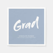 ダスティブルーシンプルブモダンラシースクリプト卒業 スタンダードカクテルナプキン (正面)
