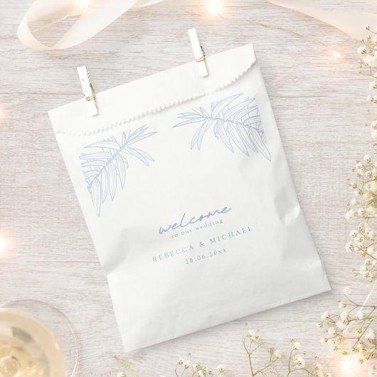 ダスティブルーシンプルボタニカル結婚ズ フェイバーバッグ (クリップ留めされた状態)