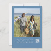 ダスティブルーシンプルワイルドフラワーフローラ結婚写真 招待状 (裏面)