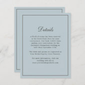 ダスティブルーシンプル詳細エレガントウェディング エンクロージャーカード (正面/裏面)