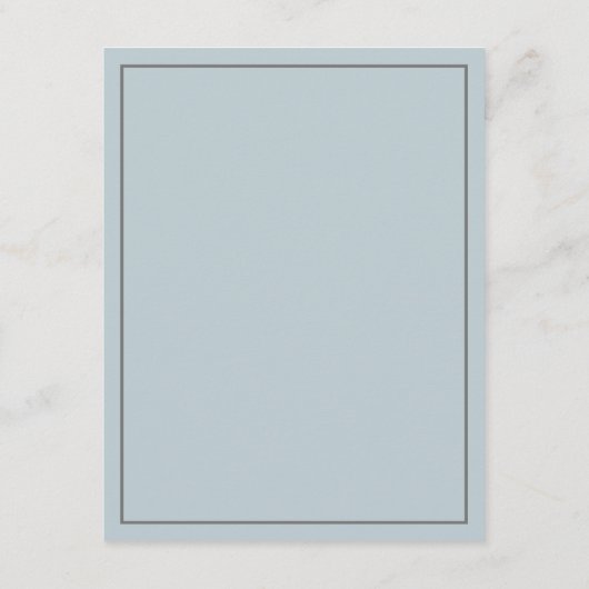 ダスティブルーシンプル詳細エレガントウェディング エンクロージャーカード (裏面)