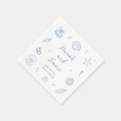 ダスティブルーシーシェルビーチコースト結婚ーズ スタンダードカクテルナプキン (角)