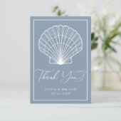 ダスティブルーシーシェルビーチ結婚式 エレガント サンキューカード (スタンド正面)