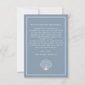 ダスティブルーシーシェルビーチ結婚式 エレガント サンキューカード (裏面)