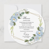 ダスティブルージオメトリックブライダルシャワーラウンドメニュー 招待状 (正面)