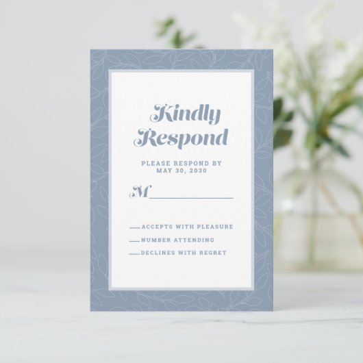 ダスティブルージオメトリック芸術的ス |モダン抽象芸術 出欠カード (スタンド正面)