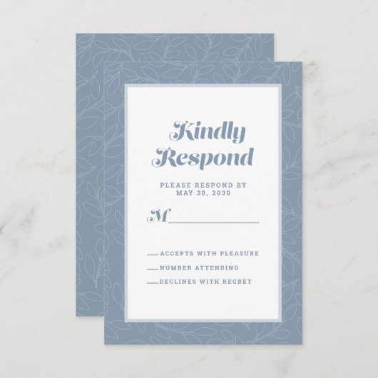 ダスティブルージオメトリック芸術的ス |モダン抽象芸術 出欠カード (正面/裏面)