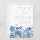 ダスティブルースカイブルーフローラ結婚ズ 招待状 (正面)