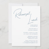 ダスティブルースクリお洒落プトシックなリハーサル昼食 招待状 (正面)