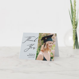 ダスティブルースクリエレガントプトのミニマリスト卒業 サンキューカード