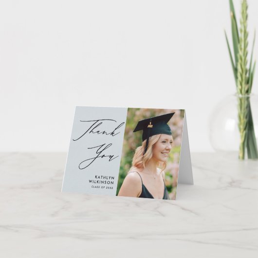 ダスティブルースクリエレガントプトのミニマリスト卒業 サンキューカード (正面)