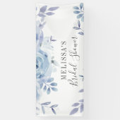 ダスティブルースクリプトフローラ薄紫ブライダルシャワー 横断幕 (縦)