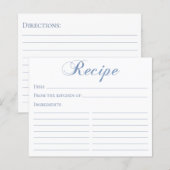 ダスティブルースクリプトブライダルシャワーレシピカード (正面/裏面)