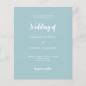 ダスティブルースクリプト結婚式招待状 (正面)