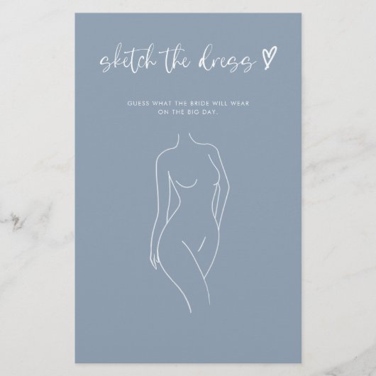 ダスティブルースケッチザドレスブライダルシャワーゲーム (正面)