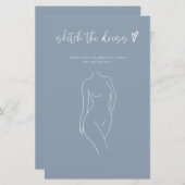 ダスティブルースケッチザドレスブライダルシャワーゲーム (正面/裏面)