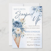 ダスティブルースコップアップアイスクリームブライダルシャワー 招待状 (正面)