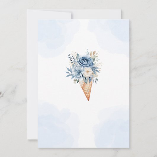 ダスティブルースコップアップアイスクリームブライダルシャワー 招待状 (裏面)