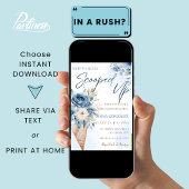 ダスティブルースコップアップアイスクリームブライダルシャワー 招待状