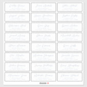 ダスティブルースタイリッシュスクリプトゲスト住所 シール (シート)