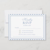 ダスティブルーストライプ オールドマネー ウェディング 招待状 RSVP (正面)
