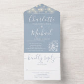 ダスティブルーストリングライツメイスンジャース結婚ズ オールインワン招待状 (内側)