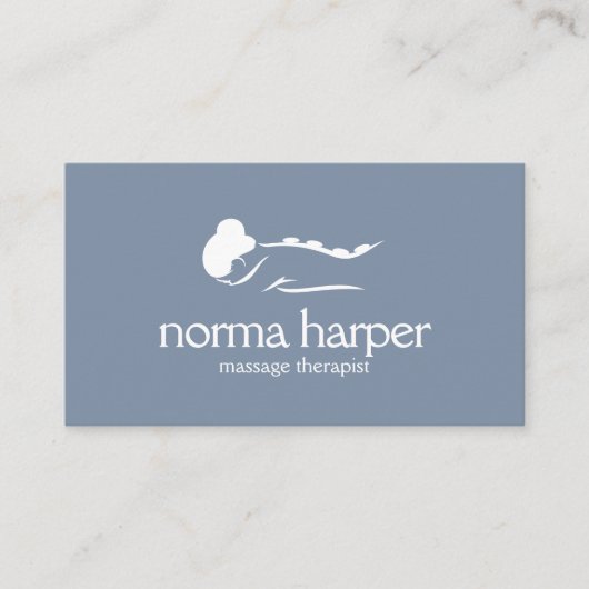 ダスティブルーストーンマッサージセラピーウェルネスデイスパ 名刺 (正面)