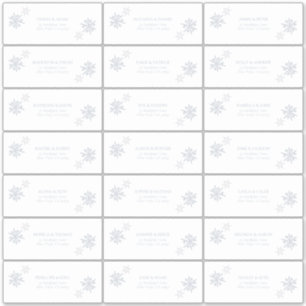 ダスティブルースノーフレークウィンターモダンゲストアドレス シール