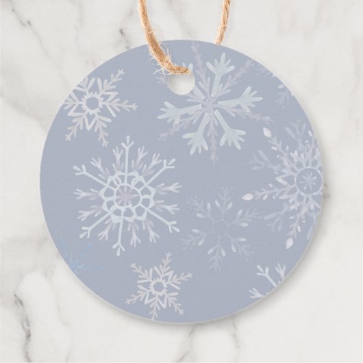 ダスティブルースノーフレークシャワーミモザバージュースラベル フェイバータグ (裏面)