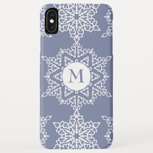 ダスティブルースノーフレークスクリスマスホリデーモノグラム Case-Mate iPhoneケース (裏面)