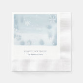 ダスティブルースノーフレーク紙ナプキン 縁ありカクテルナプキン (正面)